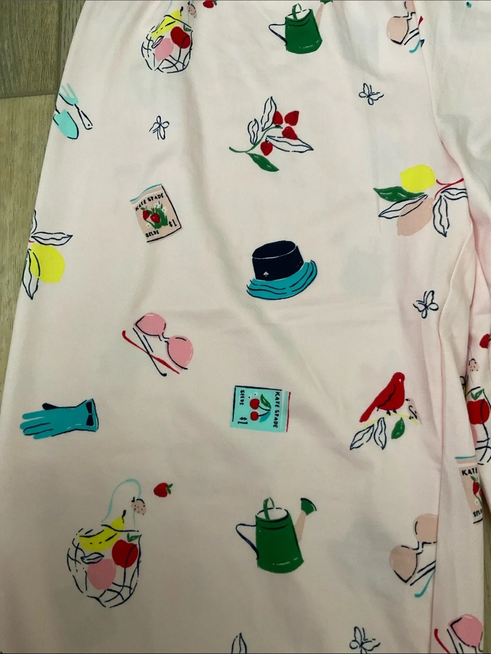 NWT Kate Spade Garden Print Short Sleeve Cropped Pajama Set Size S Pink